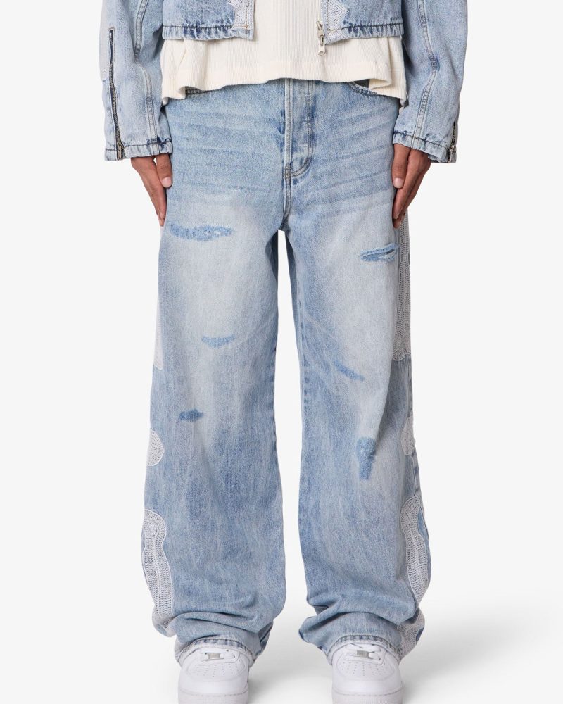 Skeleton Ultra Baggy Denim - Washed Blue
