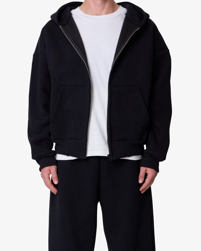 Stiff Lounge Zip Up Hoodie - Black