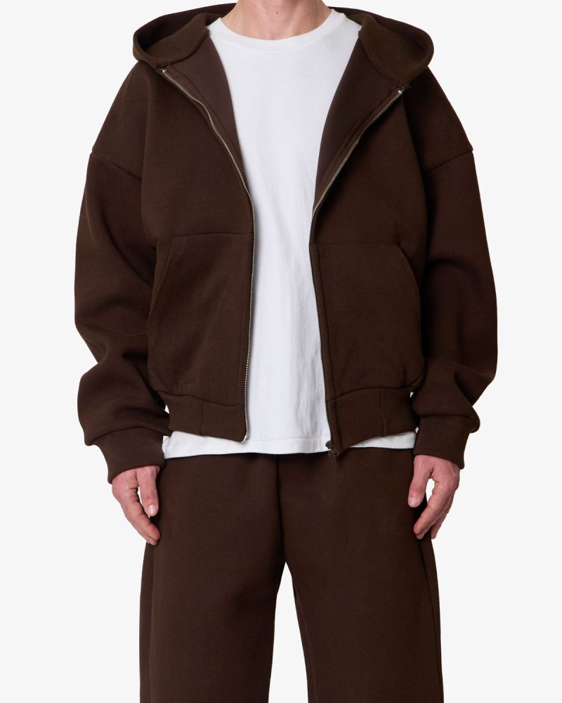 Stiff Lounge Zip Up Hoodie - Brown