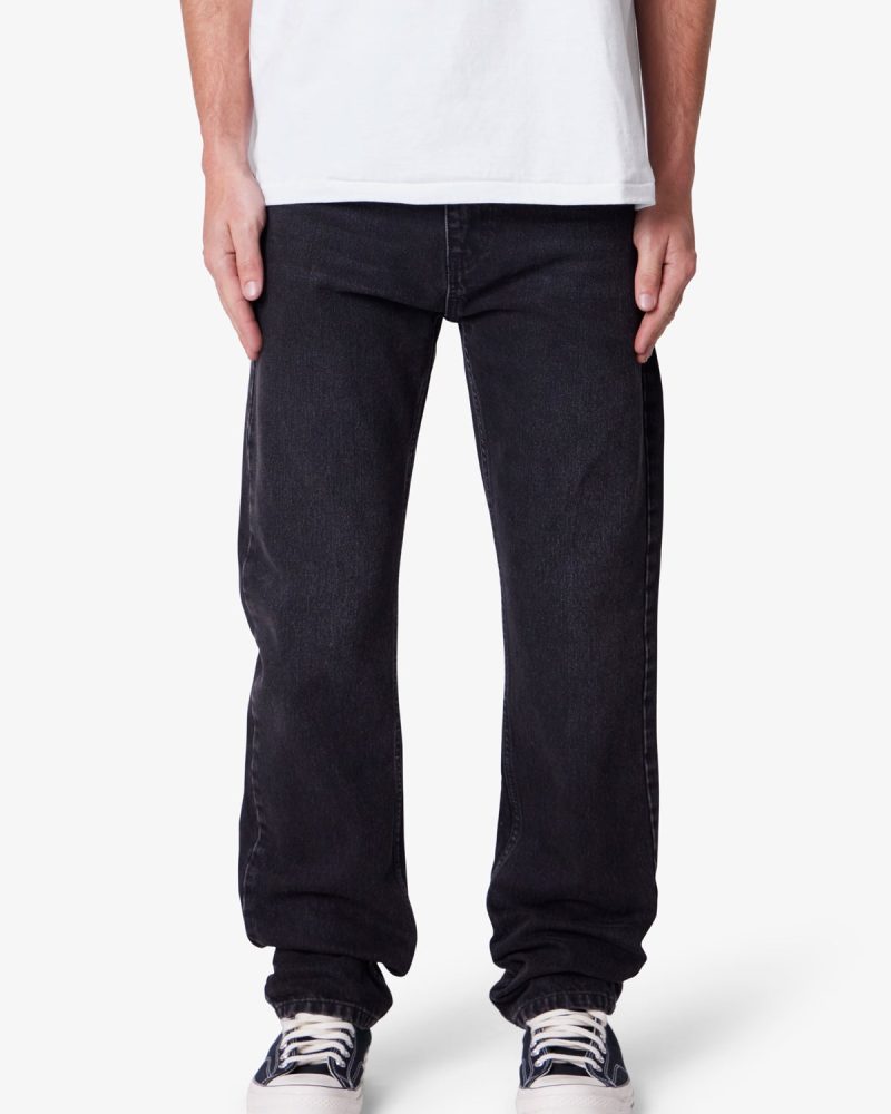 Straight Denim - Stone Wash Black