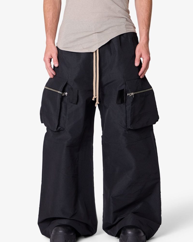 Zip Cargo Pocket Rave Pants - Black